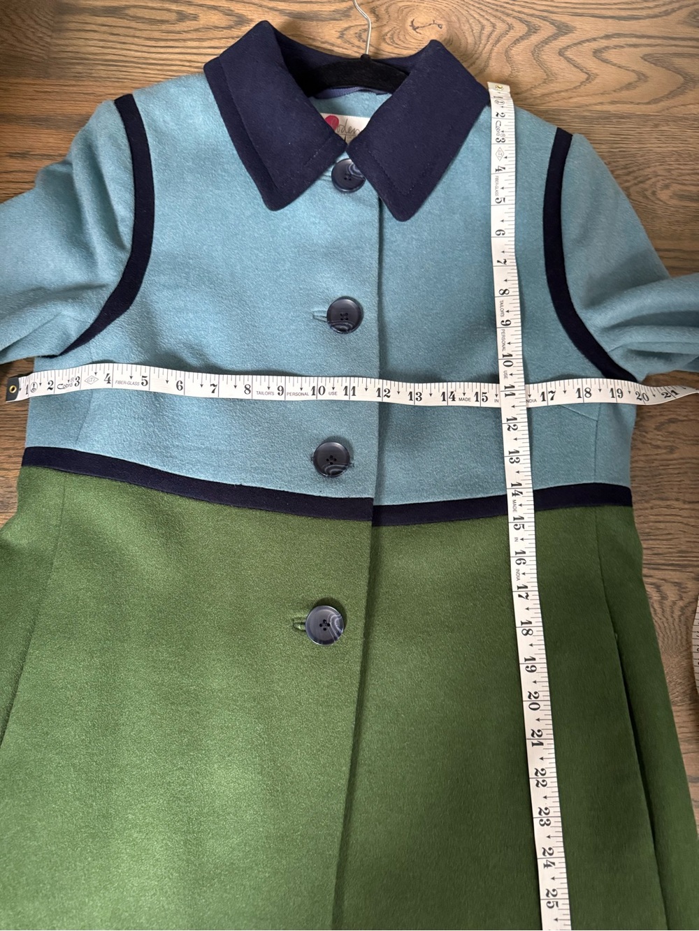 RARE Boden Lovelace Two-Tone Green Wool-Blend Coat size 6. Like new. - Picture 8 of 11